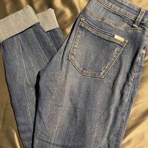 Beautiful WHBM jeans with glitter in rips